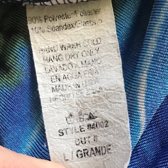 Womens Vintage Y2K Size Large Sleeveless Mesh Summer Tropical Print Mini Dress - Picture 3 of 11